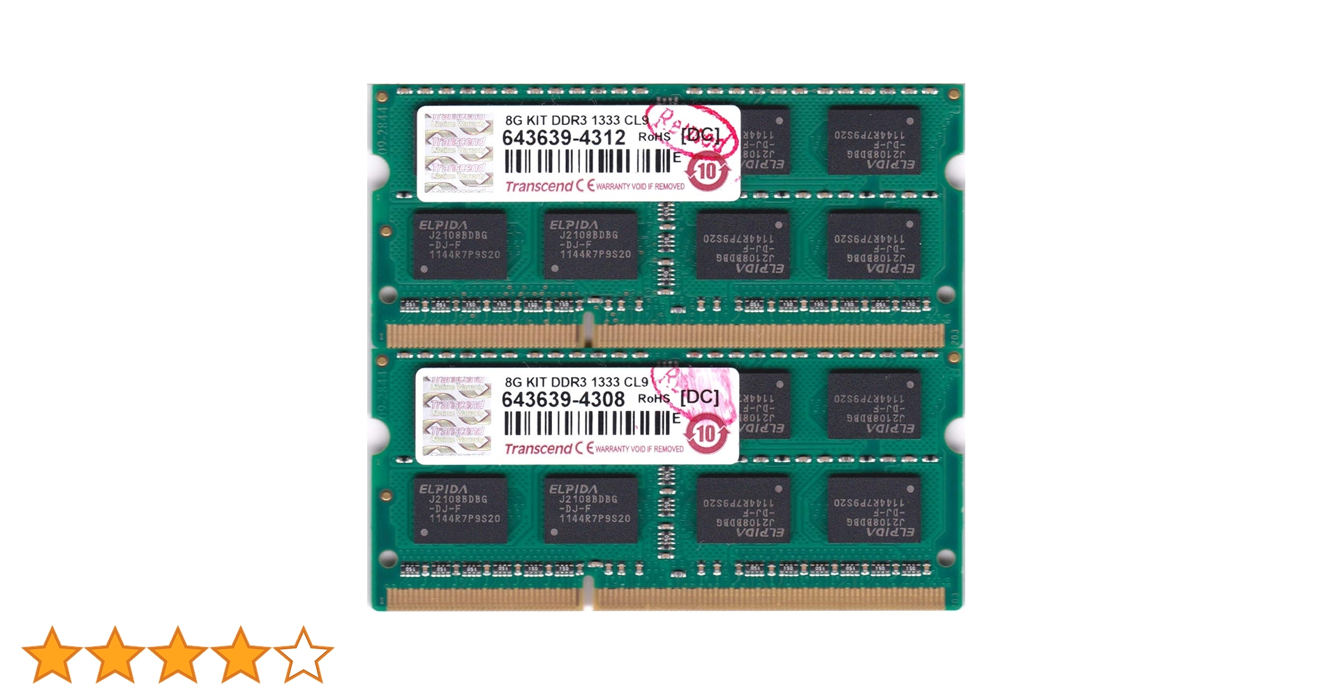 Amazon | Transcend ノートPC用メモリ PC3-10600 DDR3 1333 8GB 1.5V